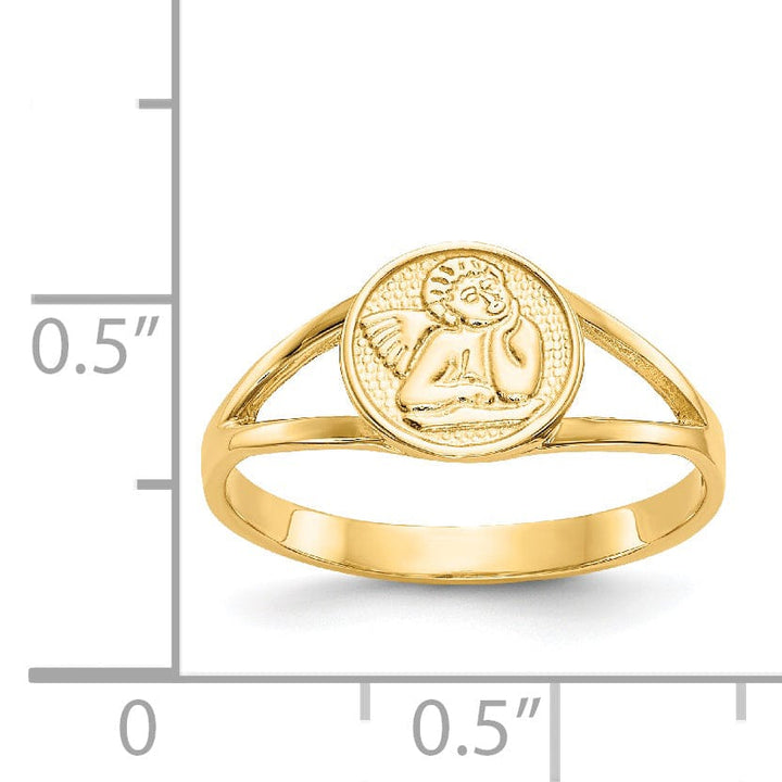 14k Yellow Gold Polished Angel Ring