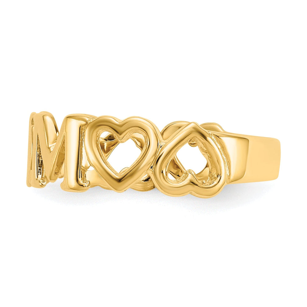 14k Yellow Gold Polished 'Mom' Ring