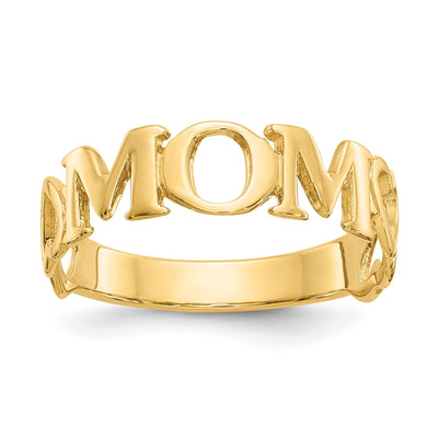 14k Yellow Gold Polished 'Mom' Ring at $ 151.84 only from Jewelryshopping.com