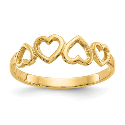 14k Yellow Gold Heart Ring at $ 97.54 only from Jewelryshopping.com