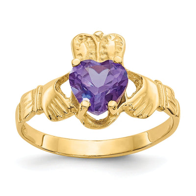 14k Yellow Gold June Birthstone Claddagh Ring at $ 208.66 only from Jewelryshopping.com