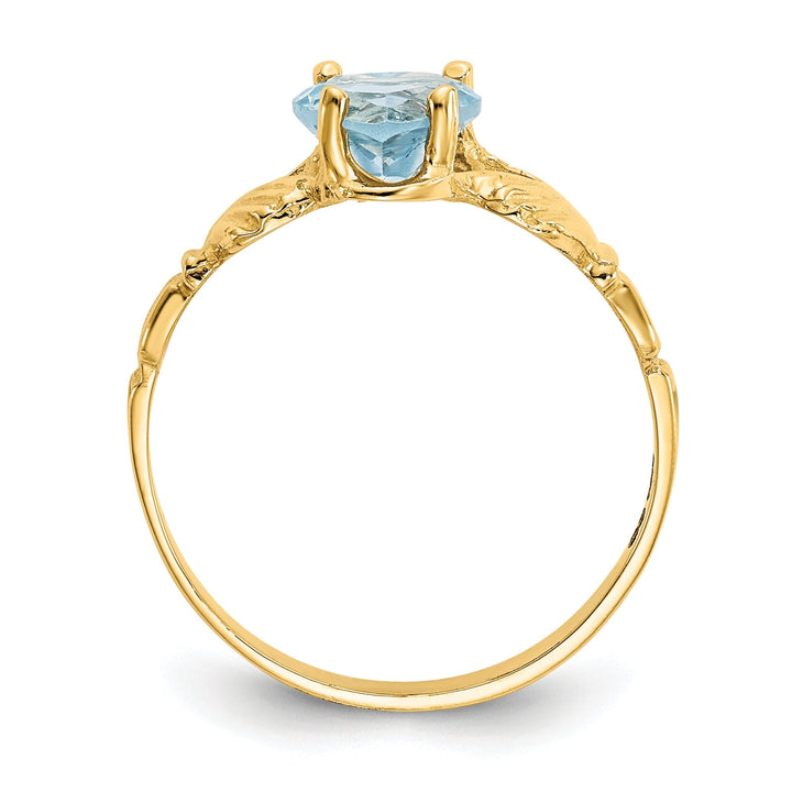 14k Yellow Gold December Birthstone Claddagh Ring