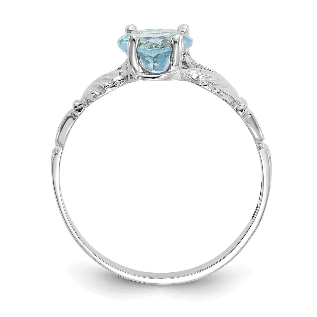 14k White Gold Birthstone Claddagh Ring