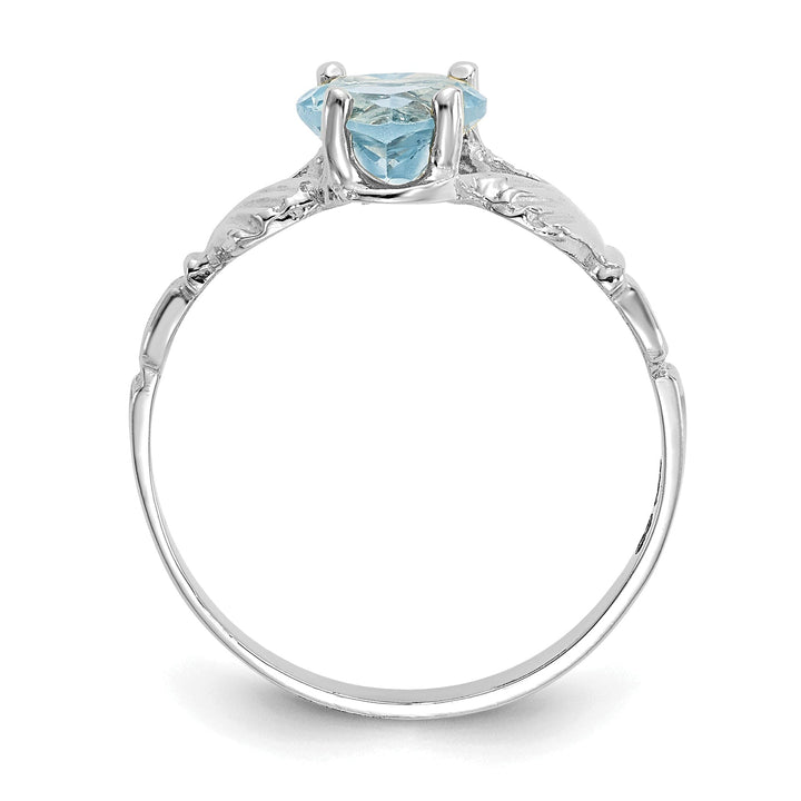 14k White Gold Birthstone Claddagh Ring