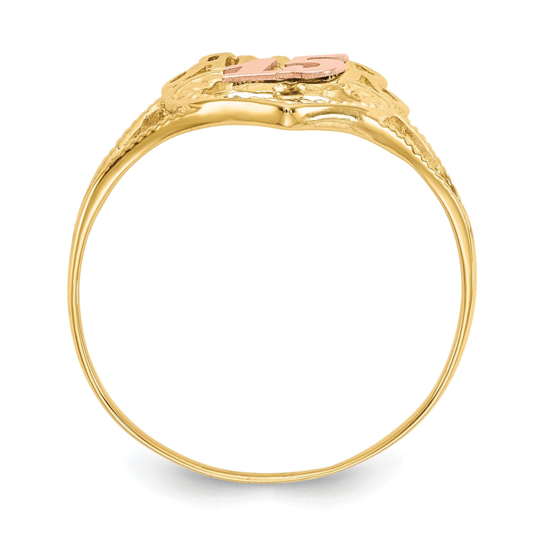 14k Two Tone Gold 'Amor 15' Heart Ring