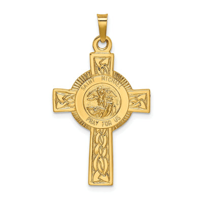 14k Yellow Gold Cross Saint Michael Medal at $ 366.93 only from Jewelryshopping.com