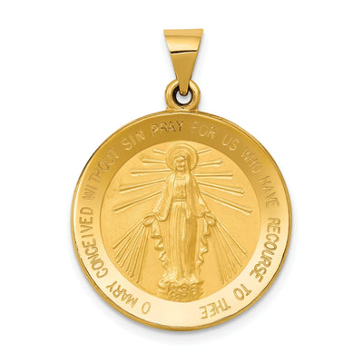 14k Yellow Gold Miraculous Medal Pendant at $ 266.19 only from Jewelryshopping.com