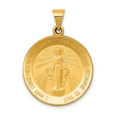14k Yellow Gold Miraculous Medal Pendant at $ 266.19 only from Jewelryshopping.com