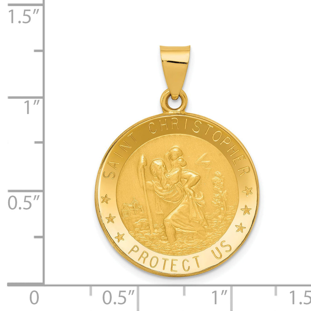 14k Yellow Gold Saint Christopher Medal Pendant