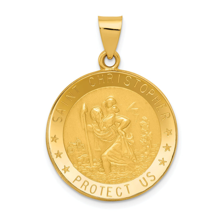 14k Yellow Gold Saint Christopher Medal Pendant