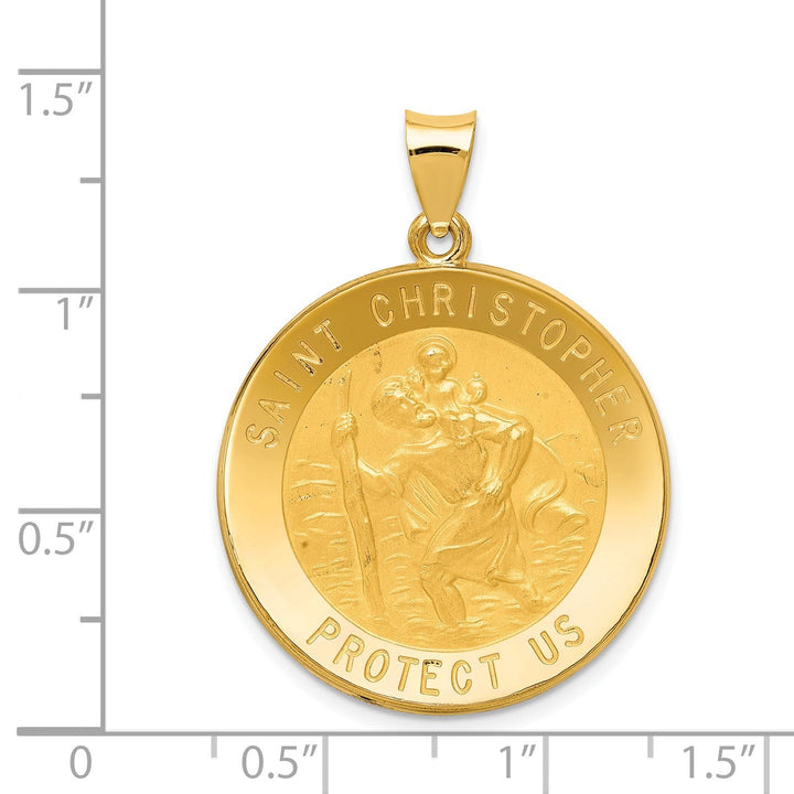 14k Yellow Gold Saint Christopher Medal Pendant