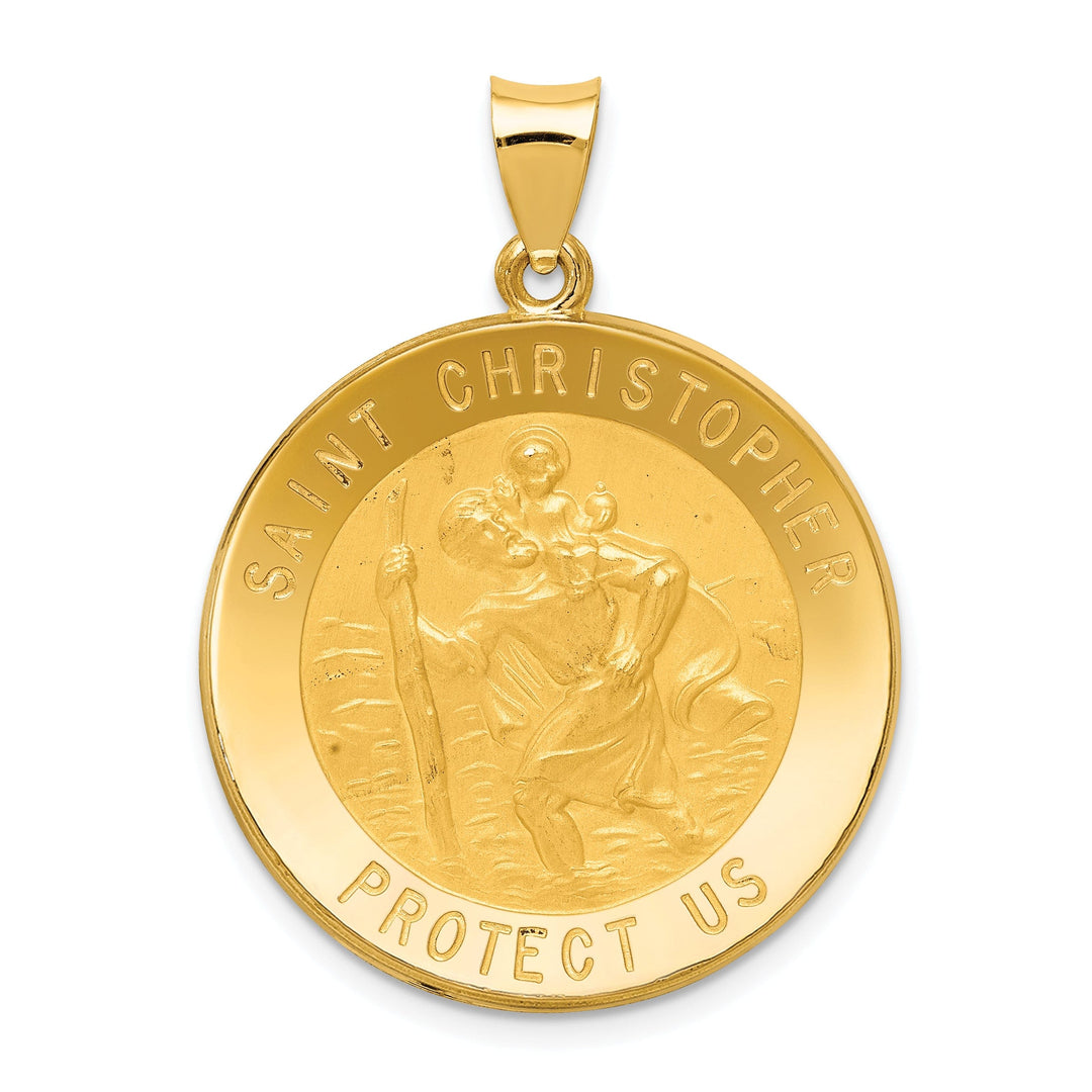 14k Yellow Gold Saint Christopher Medal Pendant