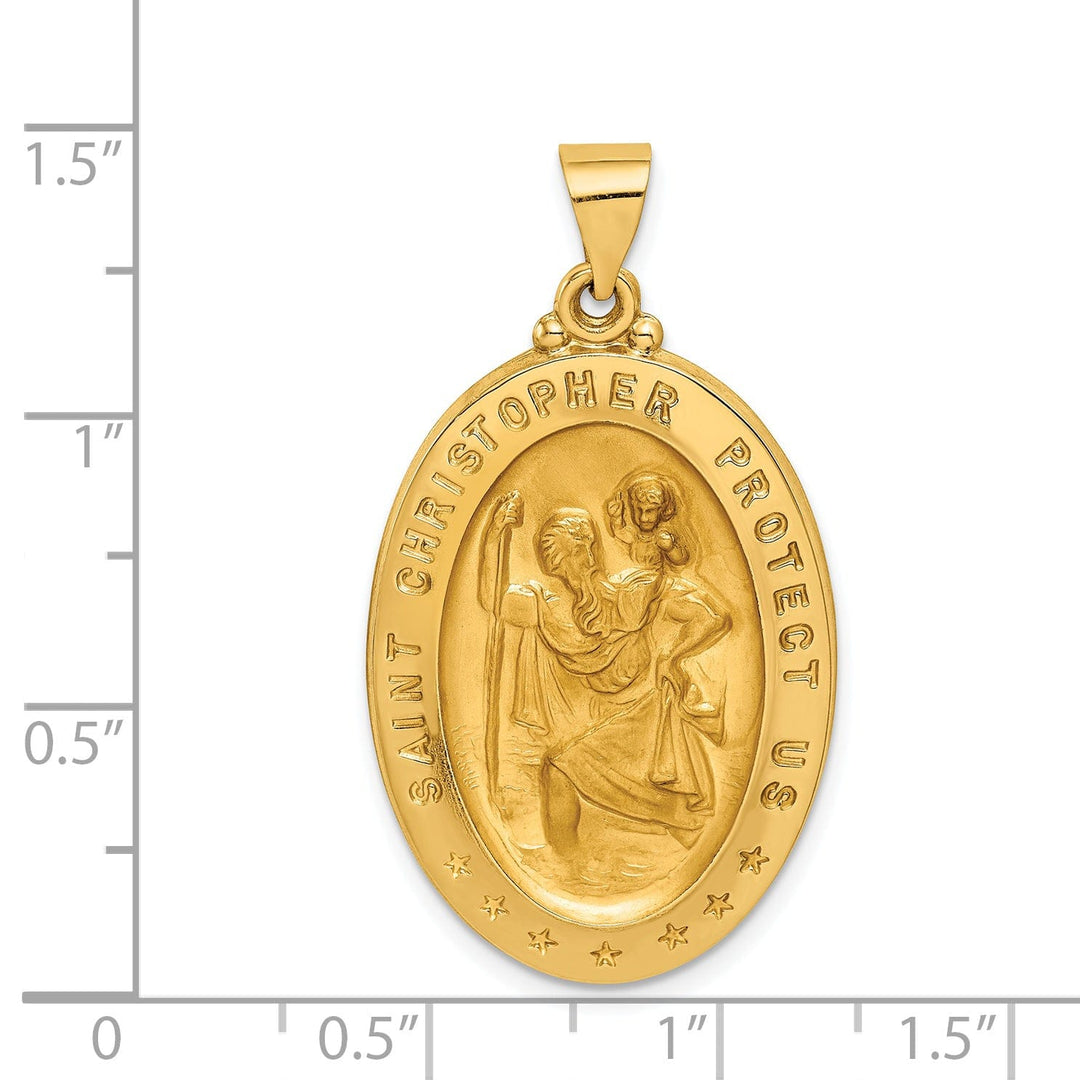 14k Yellow Gold Saint Christopher Medal Pendant