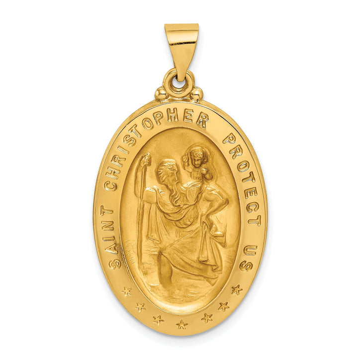 14k Yellow Gold Saint Christopher Medal Pendant