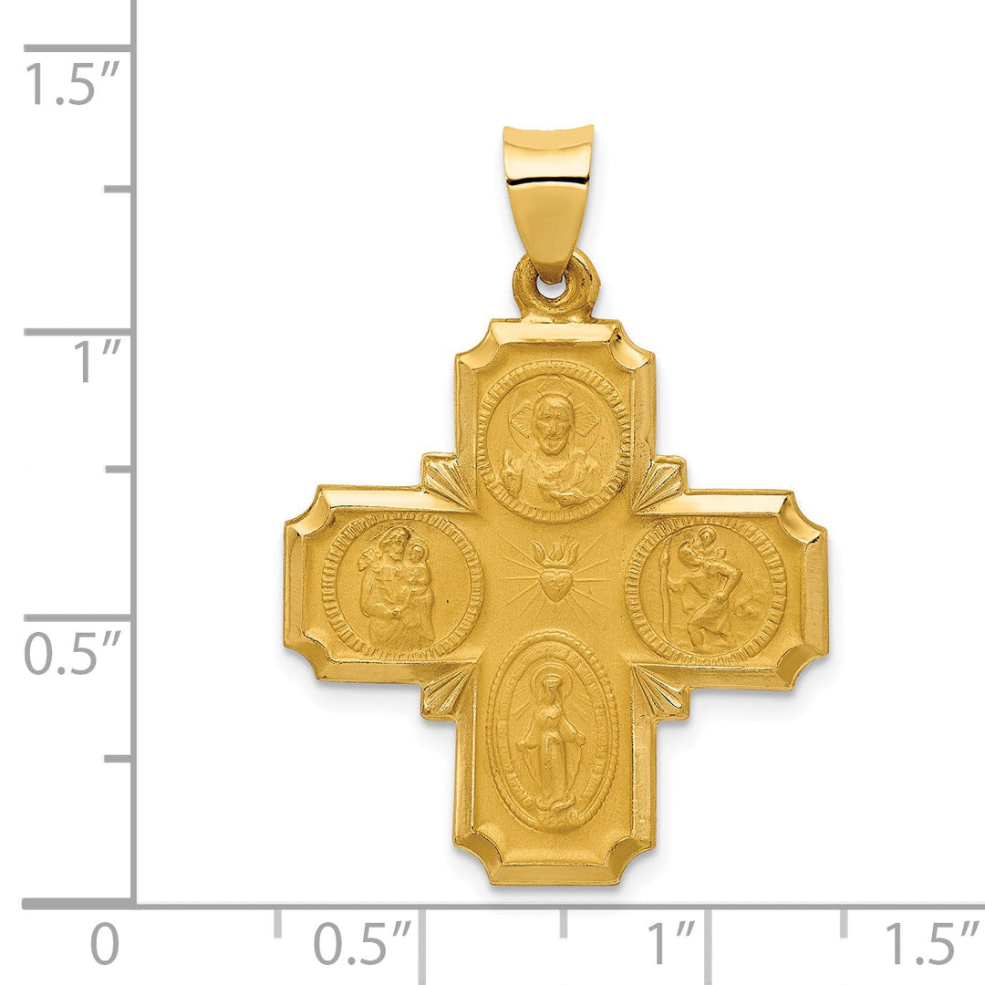 14k Yellow Gold Four-Way Medal Pendant