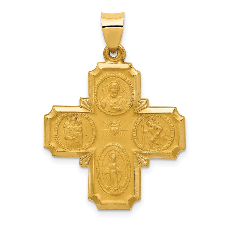 14k Yellow Gold Four-Way Medal Pendant