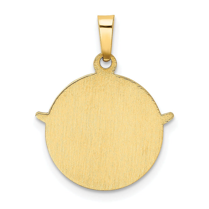 14k Yellow Gold Holy Spirit Medal Round Pendant.