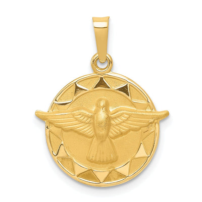 14k Yellow Gold Holy Spirit Medal Round Pendant. at $ 125.51 only from Jewelryshopping.com