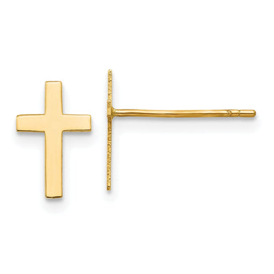 14k Yellow Gold Polished Cross Earrings at $ 72.64 only from Jewelryshopping.com