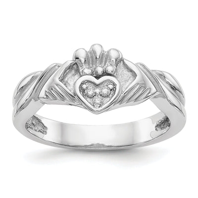 Ladies diamond 14kt white gold claddagh ring at $ 373.65 only from Jewelryshopping.com