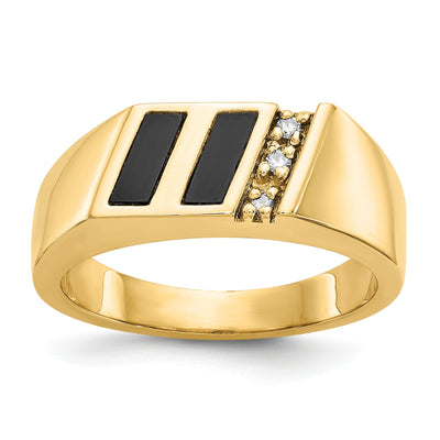 14k Yellow Gold Casted Men's 1/20ct. Diamond Ring