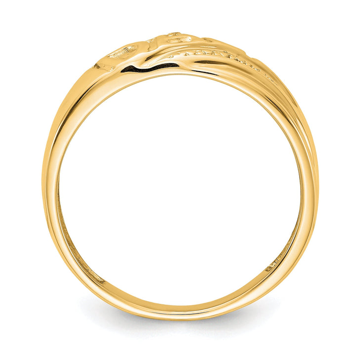 14k Yellow Gold Men's .01ct. Diamond Dad Ring