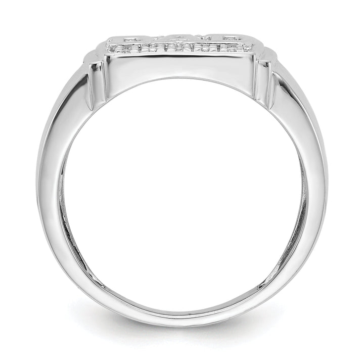 14k White Gold Men's Diamond Dad Ring