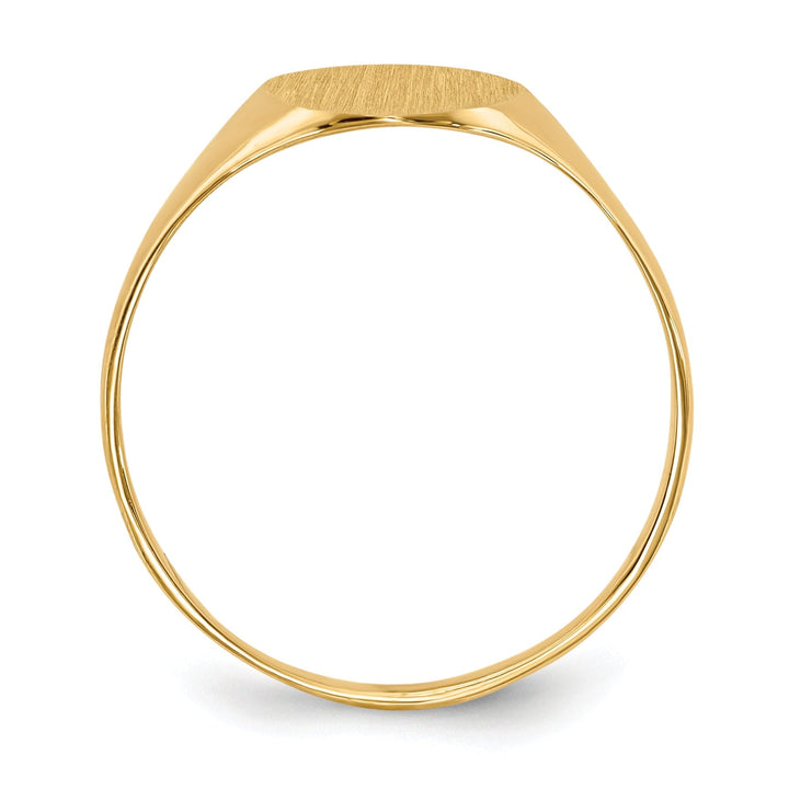 14k Yellow Gold Brushed Solid Polished Signet Ring