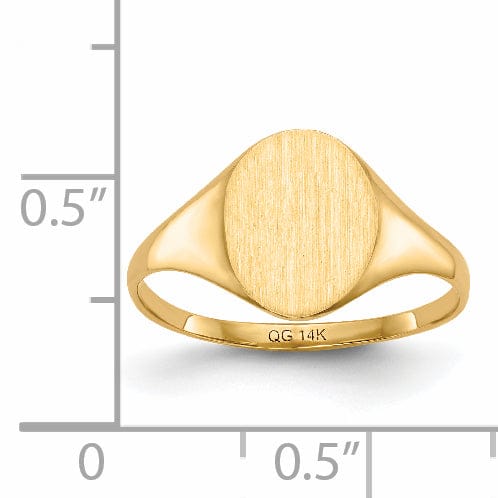 14k Yellow Gold Brushed Solid Polished Signet Ring