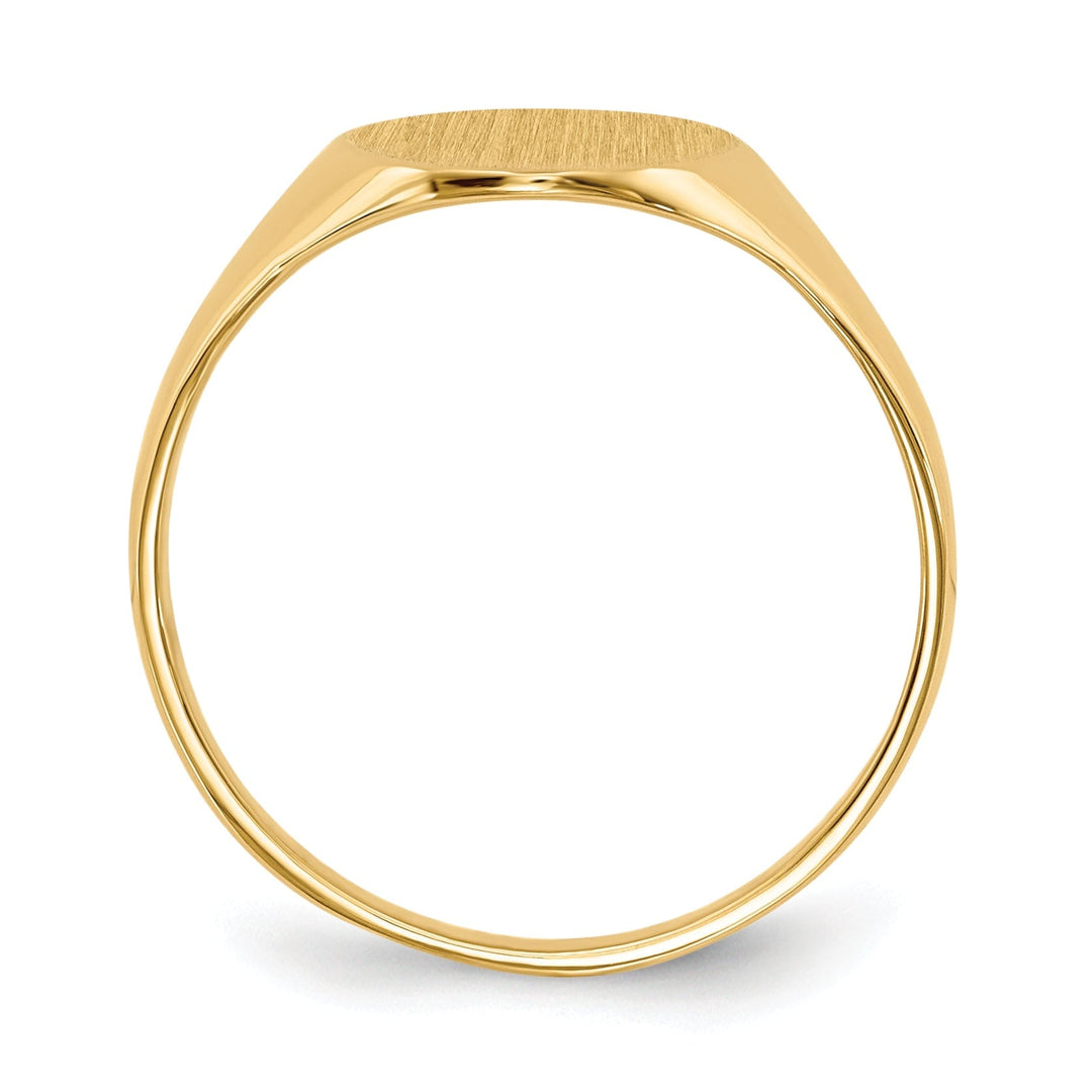 14k Yellow Gold Brushed Solid Polished Signet Ring