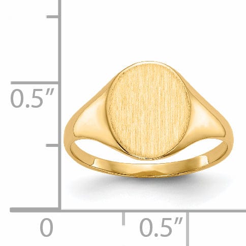 14k Yellow Gold Brushed Solid Polished Signet Ring