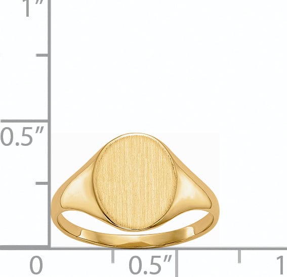 14k Yellow Gold Brushed Solid Polished Signet Ring