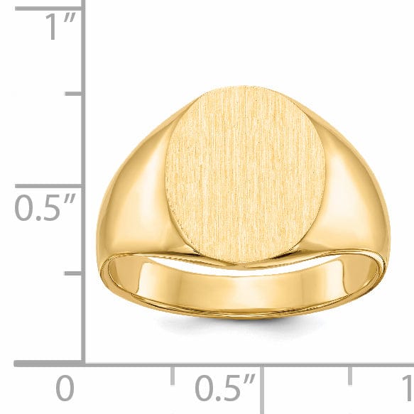 14k Yellow Gold Solid Men's Polished Signet Ring