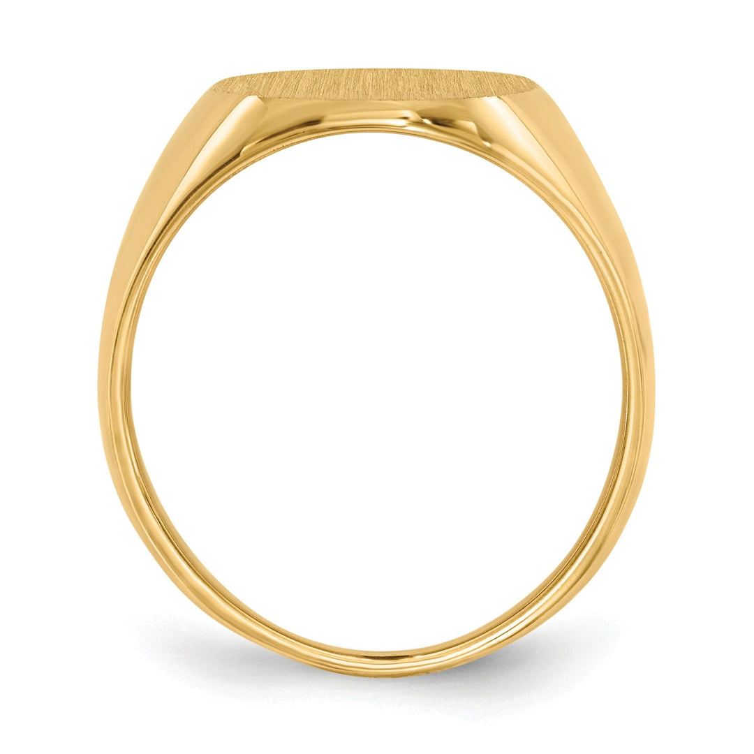 14k Yellow Gold Brushed Solid Polished Signet Ring