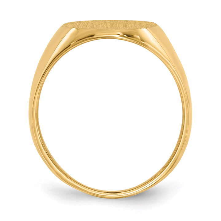 14k Yellow Gold Brushed Solid Polished Signet Ring