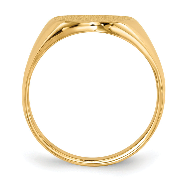 14k Yellow Gold Brushed Solid Polished Signet Ring