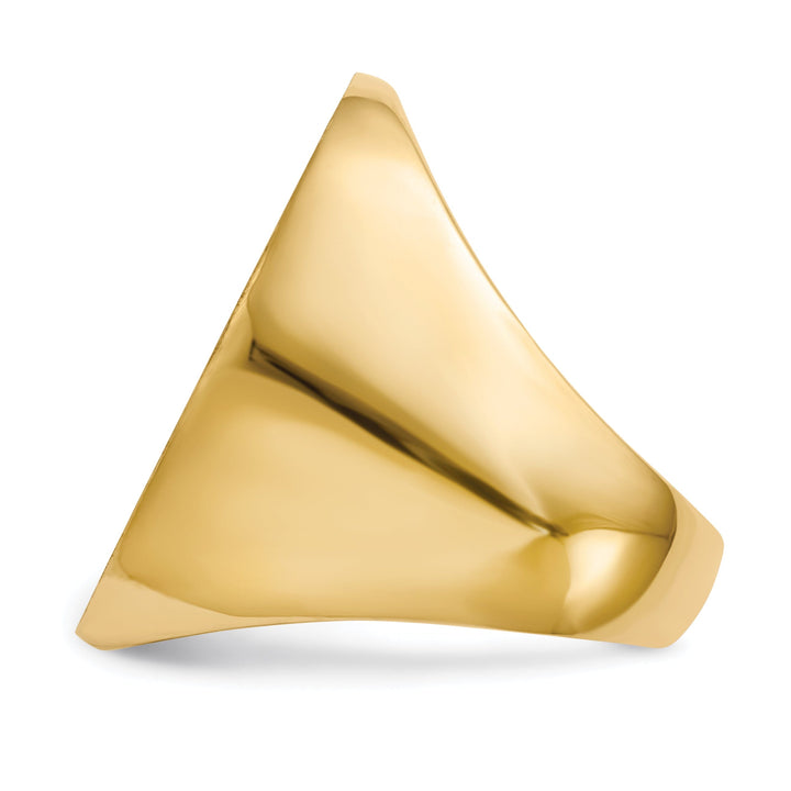 14k Yellow Gold Brushed Men's Polished Signet Ring