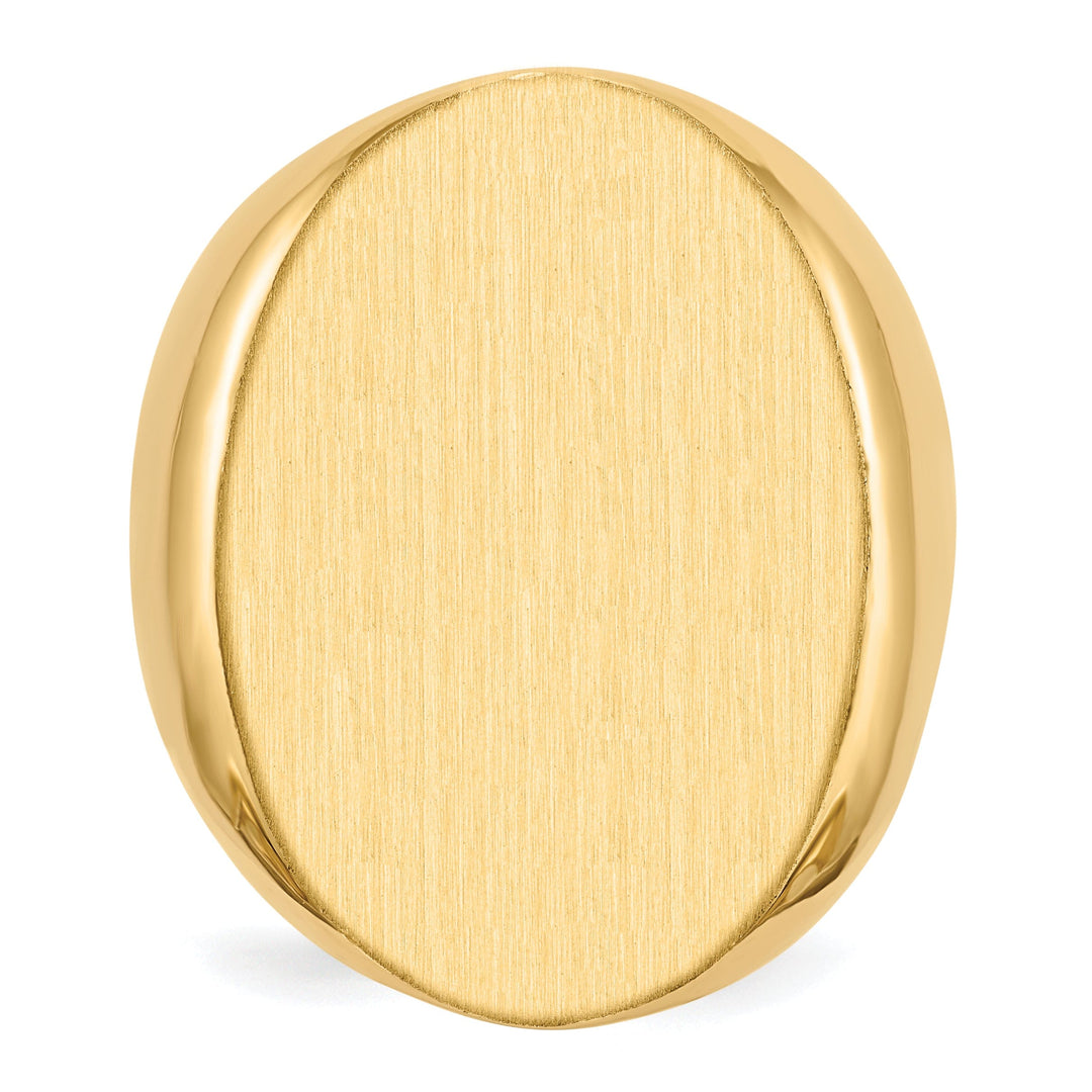 14k Yellow Gold Brushed Men's Polished Signet Ring