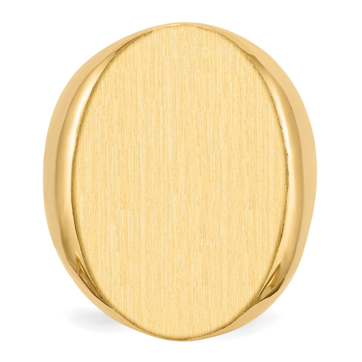14k Yellow Gold Brushed Men's Polished Signet Ring