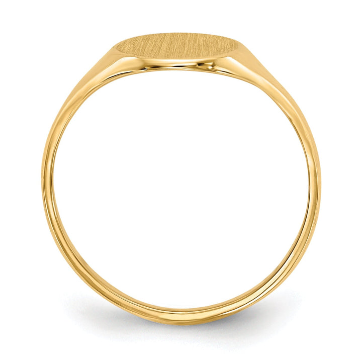 14k Yellow Gold Brushed Solid Polished Signet Ring