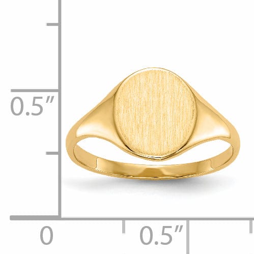 14k Yellow Gold Brushed Solid Polished Signet Ring