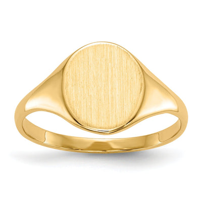 14k Yellow Gold Brushed Solid Polished Signet Ring at $ 174.12 only from Jewelryshopping.com