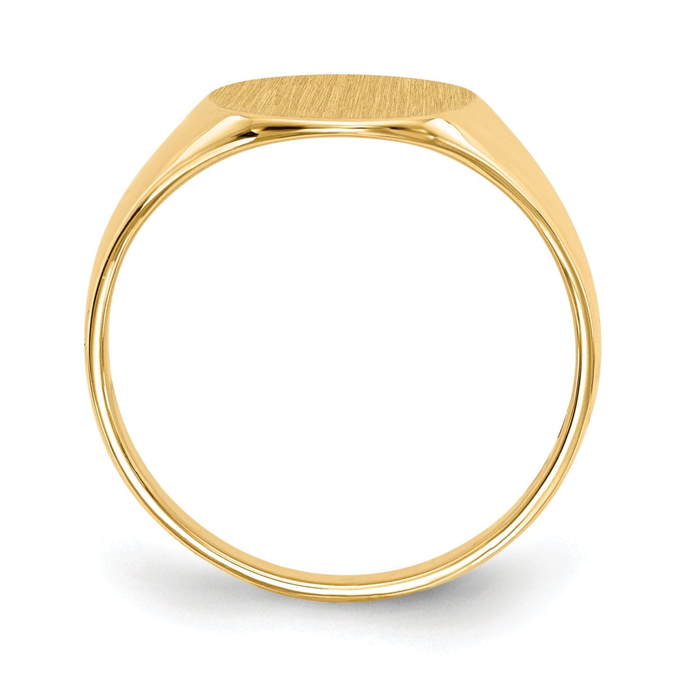 14k Yellow Gold Brushed Solid Polished Signet Ring