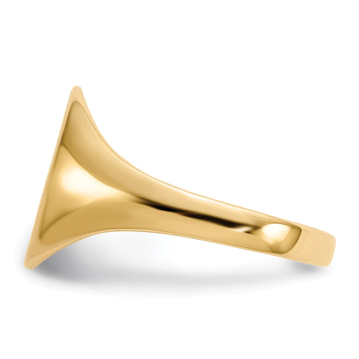 14k Yellow Gold Brushed Solid Polished Signet Ring