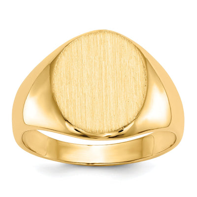 14k Yellow Gold Brushed Solid Polished Signet Ring at $ 240.31 only from Jewelryshopping.com