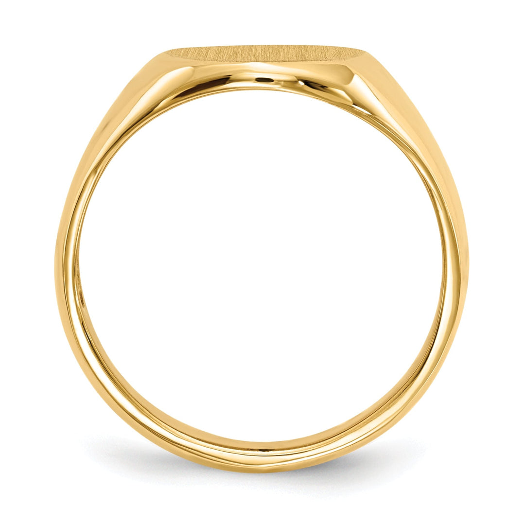 14k Yellow Gold Brushed Solid Polished Signet Ring