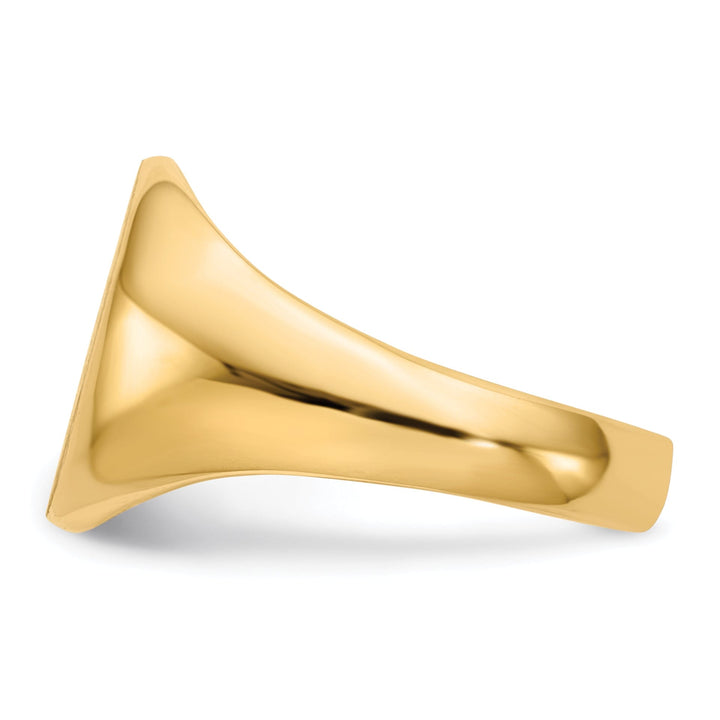 14k Yellow Gold Brushed Solid Polished Signet Ring