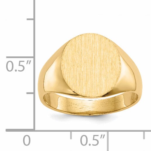 14k Yellow Gold Men's Polished Signet Ring