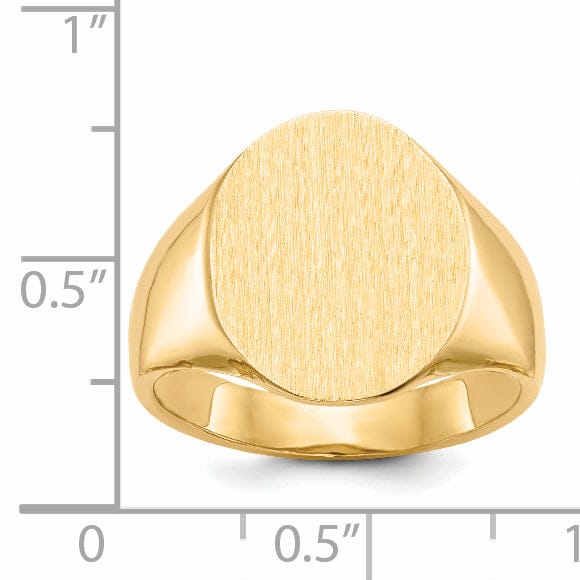 14k Yellow Gold Men's Polished Signet Ring