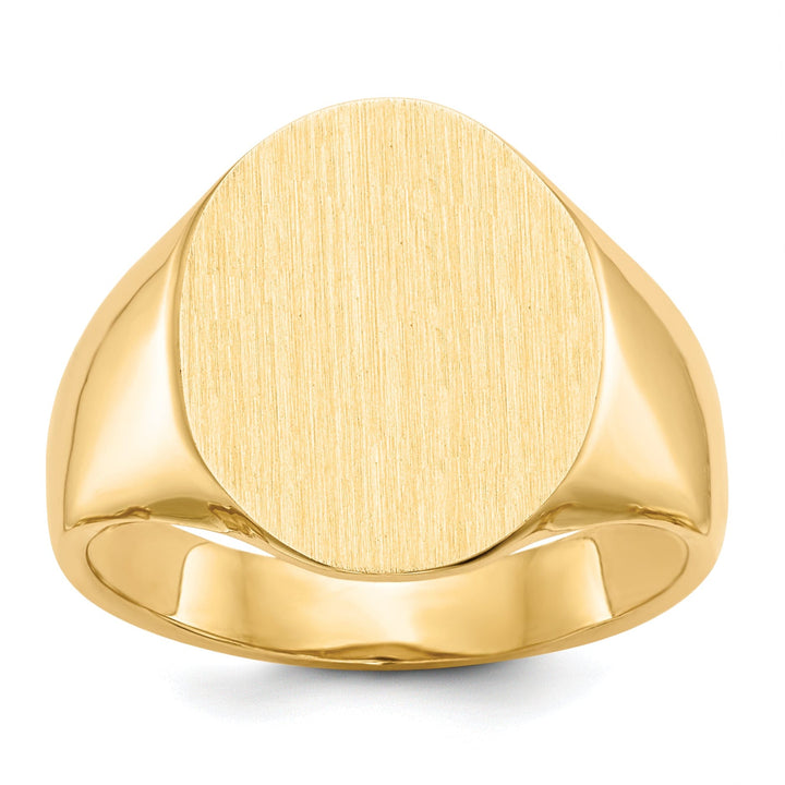 14k Yellow Gold Men's Polished Signet Ring